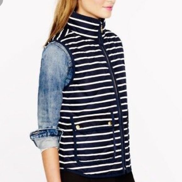 J. Crew Jackets & Blazers - BOGO SALE J. Crew navy & white striped puffer vest
